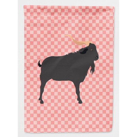 Carolines Treasures Verata Goat Pink Check Canvas House Flag BB7882CHF